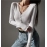Sexy Knitted Cardigan V Neck Naked Navel Crop Tops Chic Fungus Hem Shirt Women's Spring and Summer Korean Versatile Y2k Sweater