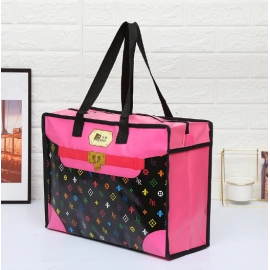 Newest Color Printing Eco Shopping Bag Foldable Reusable Tote Folding Pouch Travel Non-woven Bathroom Storage Bag