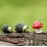 3Pc/Set Garden Moss Resin Crafts Artificial Mini Hedgehog Red Dot Mushroom Miniature Ornament Hedgehog Fairy Garden Home Decor