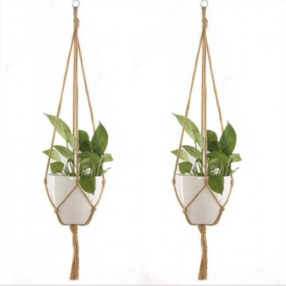 Hanging Plant Handmade Macrame Plant Hanger Flower Pot Planter Hanger Wall Decor Courtyard Garden Hanging Planter Hanging Basket