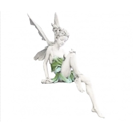Flower Fairy Sculpture Garden Landscaping Yard Art Ornament Resin Turek Sitting Statue Outdoor Angel Figurines Craft Decoration