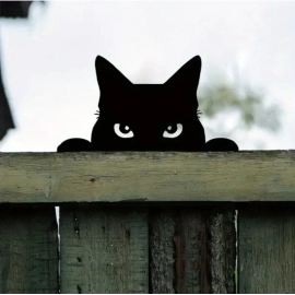 DDONKL 1pc Cat Sculpture Gifts Lawn Ornament Black..